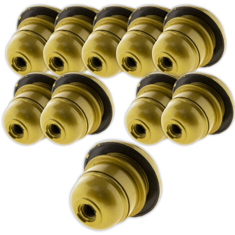 Zenitech – Lot de 10 douilles E27 – Bague luminaire dorée – 4A, 250V – Thermoplastique pour installation sécurisée