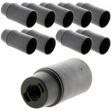 Zenitech – Lot de 10 douilles lisses E14 sans bague – Thermoplastique noir – 2A 250V pour luminaires – Installation simple et sécurisée