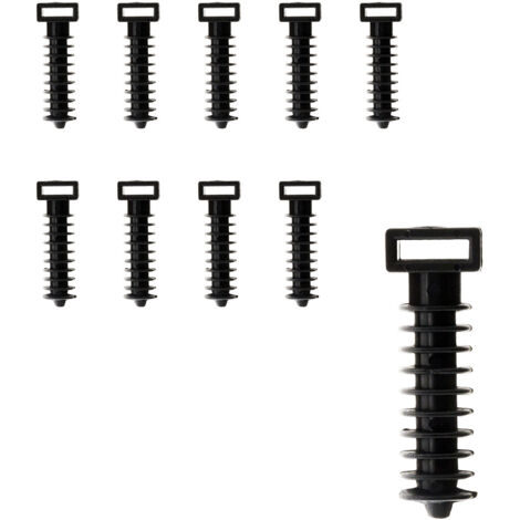 Zenitech – Lot de 10 embases noires pour chevilles – Fixation sécurisée pour tubes – Compatibles avec collier de serrage – Pour plomberie et électricité