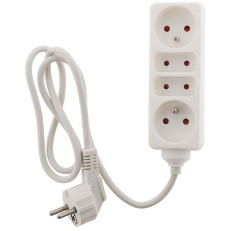Zenitech - Multiprise Bloc 2 prises 6A + 2 prises 16A Blanc zenitech