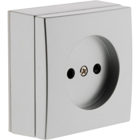 Zenitech – Prise de courant 2P 10A en saillie – chrome – Installation rapide sans vis apparentes – Usage intérieur professionnel