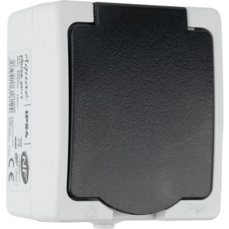 Zenitech – Prise en saillie 16A 2P+T étanche IP54 – Installation rapide pour espaces extérieurs – Norme NF – 3680W 250V