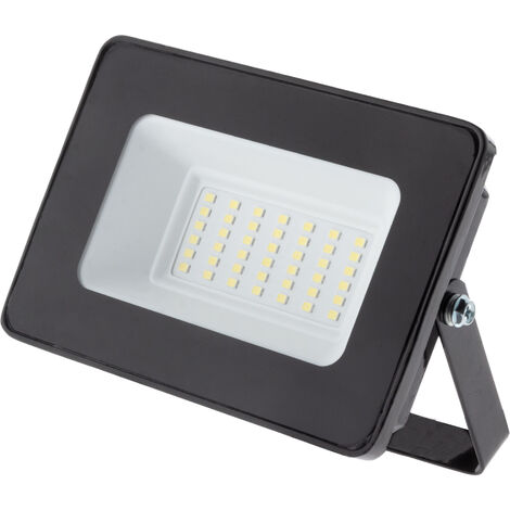 Zenitech – Projecteur LED de chantier étanche 30W 3000lm 6500K IP65 – Éclairage puissant pour chantiers humides – Noir