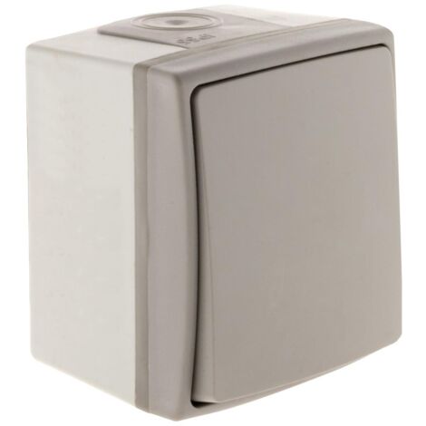 Zenitech - Pulsante Impermeabile IP55 - Installazione Facile con Terminali Automatici - Compatibile Interno ed Esterno - Resistente all'Acqua - Grigio
