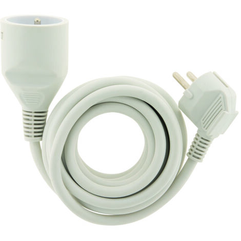 Zenitech – Rallonge électrique 1,90m 16A HO5VV-F 3G1mm² – Câblage intérieur sécurisé – Pour appareils 2 pôles + terre – Blanc