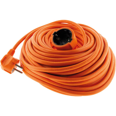 Zenitech – Rallonge électrique Schuko H05VVF 3G1,5mm² 10m – Couleur orange – Pour chantiers humides et espaces confinés
