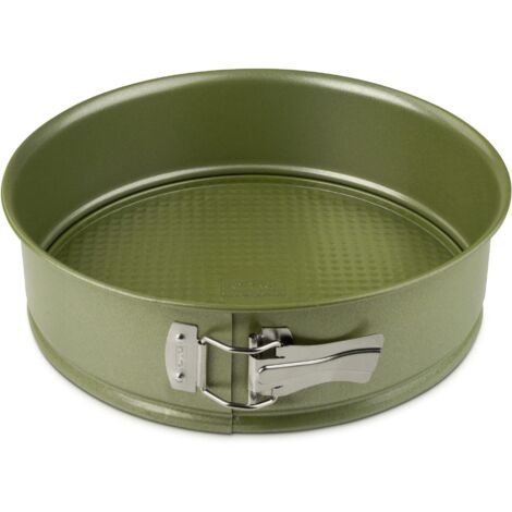 Zenker Stampo Tortiera Apribile a 1 Fondo con Cerniera Ø26 cm, in Acciaio Carbon Steel Rivestimento Antiaderente in Cera di Carnauba, Colore Verde Oliva, Linea Green Vision