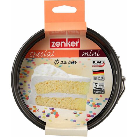 Zenker Stampo Tortiera Apribile con cerniera Mini Size Ø 16cm, in Carbon Steel con Rivestimento antiaderente, Linea Special mini(colore: nero), quantità: 1 pezzo