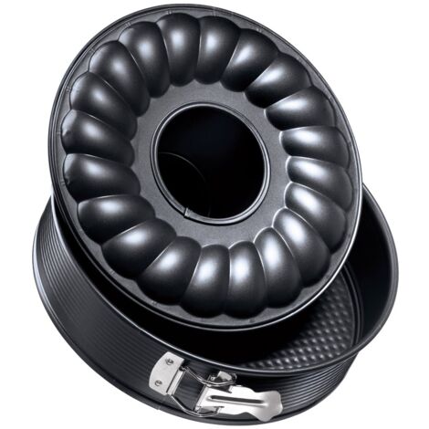 Zenker Teglia apribile con fondo piatto e tubo Ø 26 cm PURE, stampo da forno con 2 ripiani, set di stampi per torte, con rivestimento antiaderente, facile sformatura per torte succose (colore: nero),