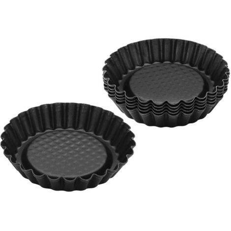 Zenker Torteletts BlackMetallic 10 cm, 6 Stück Tortelettförmchen kleine Küchlein