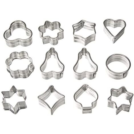 Zenker VE10 4433, 12 Mini stampi per Tagliare la Pasta, sfusi, in lamiera stagnata
