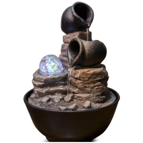 Zen'Light Verso Fontana da Interno, Resina, Bronzo, 17x17x22 cm