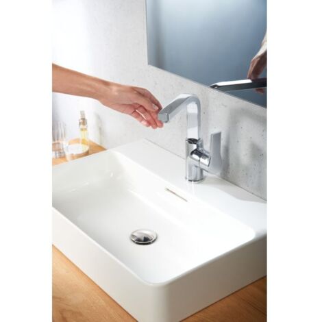 ZENTA SL Lavabo EHM pivotant avec commande latérale, avec vidage, chromé