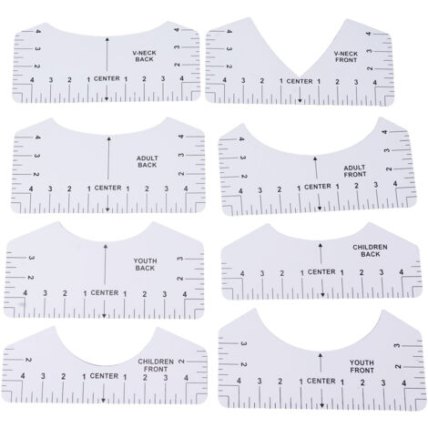 Zentrierlineal aus PVC für T-Shirts – 8-teilig für perfekte Ausrichtung und Heißpressung
