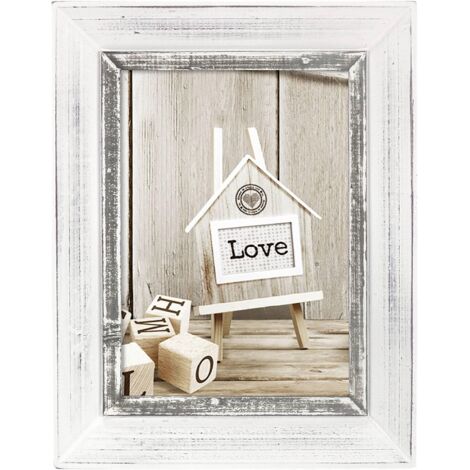 Zep Athis cadre photo blanc 15x20 cm élégant bois