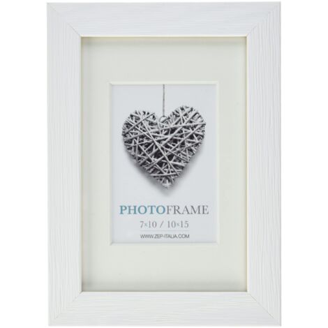 Zep "Regent 10,2 cm cornice portafoto, legno, bianco, 7 x 10 / 10 x 15 cm