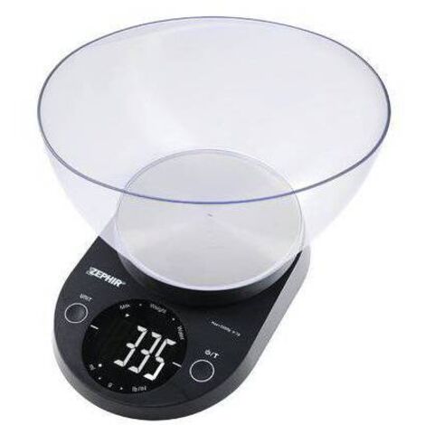ZEPHIR BILANCIA DA CUCINA DIGITALE CON VASSOIO XL 5KG NERO ZHS511