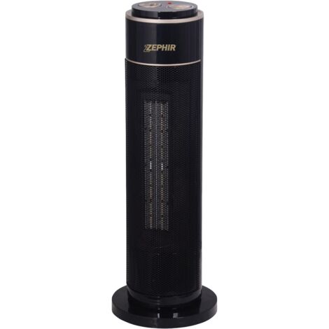 ZEPHIR Termoventilatore Torretta Ceramica Nero
