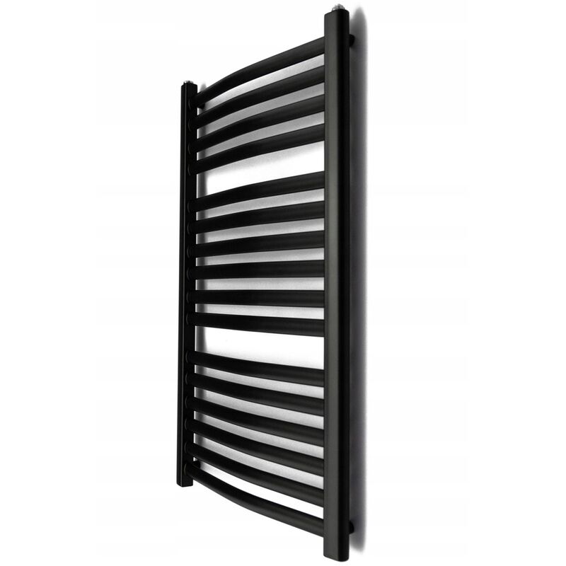 

ZEPHYR | Secatoallas vertical con calefacción central de agua caliente 446W 91x44cm | Radiador de baño de acero de 16 barras - Negro