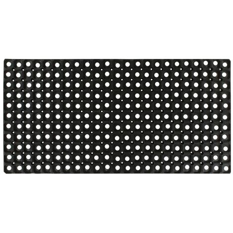 Zerbino Multiuso in Gomma - Antiscivolo, Resistente e Drenante 40X80cm Nero  Forato sp.2,2cm