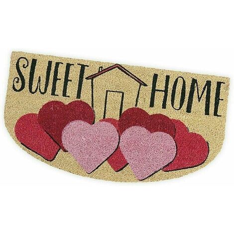 Zerbino Stampato 3D Home Sweet Home - 45x70 Cm, Fondo In PVC