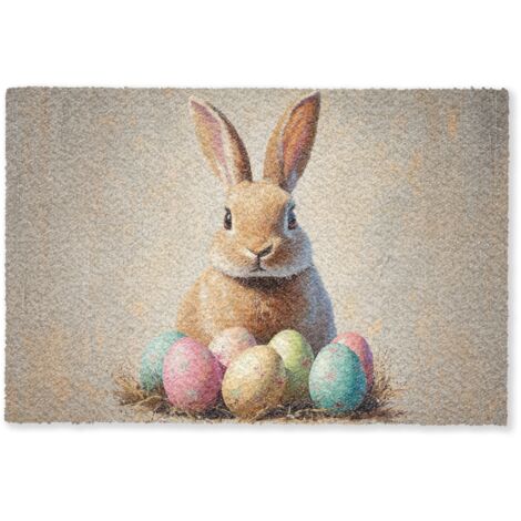 ZERBINO Coniglietto di Pasqua - Pastello - Uova 60x40 cm