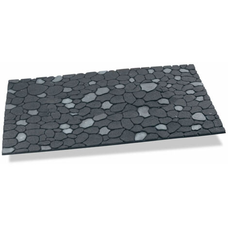 Zerbino effetto pietra grigio grafite 75x45x0,5 cm Hidalgo