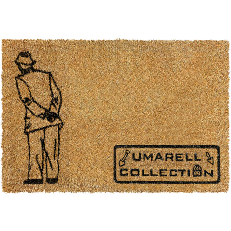 Zerbino In Cocco Da Ingresso Umarell Collection Antiscivolo Tappeto AsciugaPassi Facile da Pulire Antibatterico Resistente Rettangolare Anziani Che Guardano I Cantieri Lavori Zerbini Divertenti Simpat