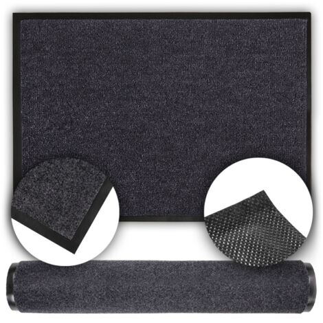Zerbino in gomma grigia liscia, tappetino morbido antiscivolo, 120x300cm