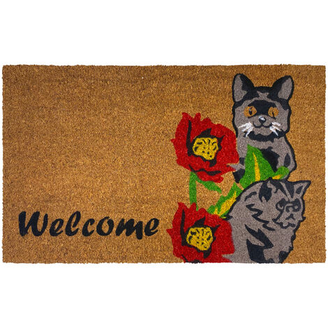 Zerbino Ingresso Casa In Fibra Di Cocco Con Base In Pvc  Kittens