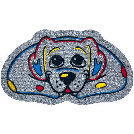 Zerbino Ingresso Resistente A Forma Animale Antiscivolo Cane Grigio