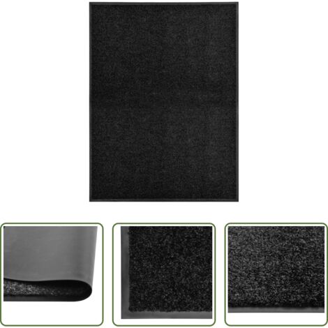 Zerbino lavabile -  Zerbino Lavabile Nero 90x120 cm