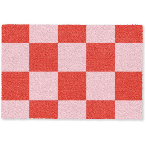 ZERBINO Motivo scacchiera - Rosso - Rosa - Cubi 60x40 cm