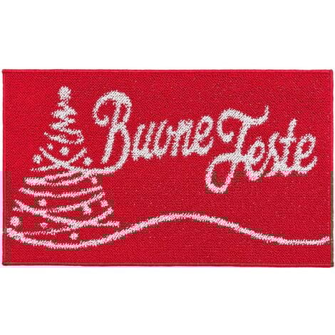 EMMEVI MV S.P.A. Zerbino Natale Asciugapassi Natalizio Ingresso Interno Esterno Antiscivolo 100% Made In Italy - C
