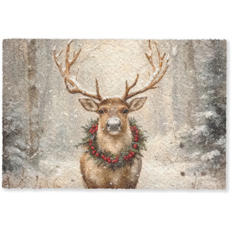 ZERBINO Natale - Renna - Inverno - Ghirlanda 60x40 cm