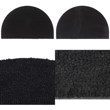 Zerbino Nero Mezzo Rotondo 50x80 cm Fibra di Cocco - Zerbino - Tappetino da ingresso