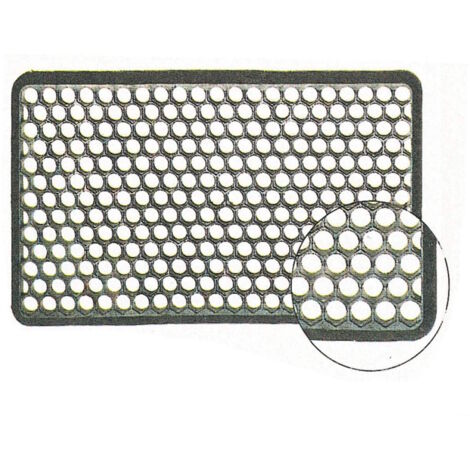 Zerbino Nido D'Ape Nero Con Bordo Cm 41x71 Fuoriporta Gomma Pvc