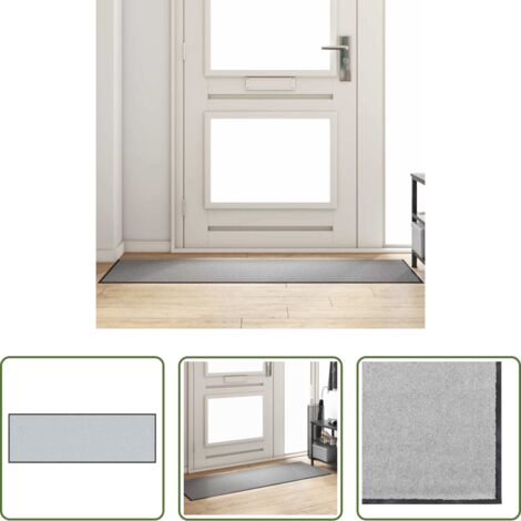 Zerbino per ingresso -  Tappetino Grigio e Nero 60 x 180 cm Polipropilene e vinile