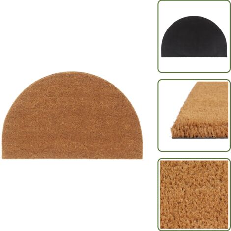 Zerbino per ingresso - vidaXL Zerbino Naturale Mezzo Rotondo 50x80 cm Fibra di Cocco - Tappetino antipolvere