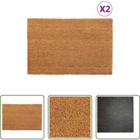 Zerbino per ingresso -  Zerbini 2 pz Naturale 40x60 cm in Fibra di Cocco