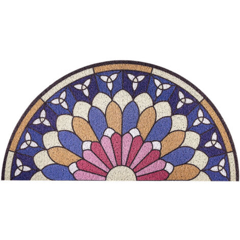 Zerbino per porta d'ingresso in microfibra semicircolare 40 x 80 cm, assorbente, antiscivolo, tappetino da doccia in microfibra di ciniglia extra spessa per porta d'ingresso