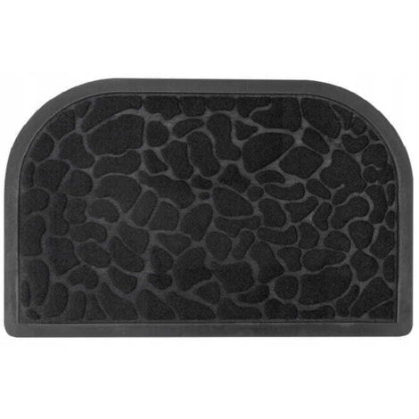 Zerbino semicircolare in gomma, nero, 60x40cm, antiscivolo