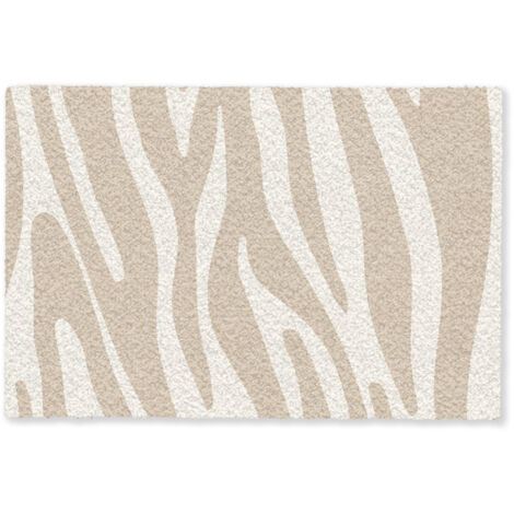 ZERBINO Stampa zebrata - Beige - Bianco - Stampa animalier 60x40 cm