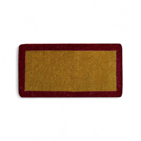 Zerbino tappeto imperiale con fascia rossa in cocco annodato a mano spessore 38 mm - 60x120 cm
