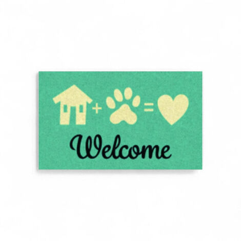 Zerbino tappeto in cocco con fondo in PVC antiscivolo 40x70 cm Welcome Pet