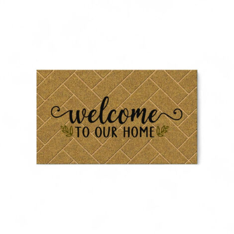 Zerbino tappeto in cocco con fondo in pvc antiscivolo 40x70 cm Welcome To Our Home