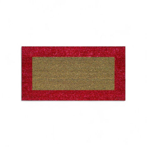 Zerbino tappeto rosso in cocco con fondo in gomma e spessore 18 mm Ecoco - 40x80 cm