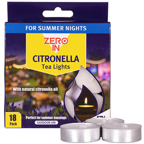 Zero In Citronella Tea Lights - 18 Pack