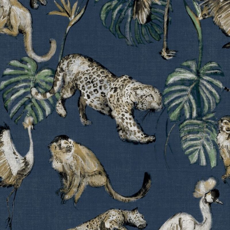 

Papel pintado Exotic Animals azul - Azul - Zero