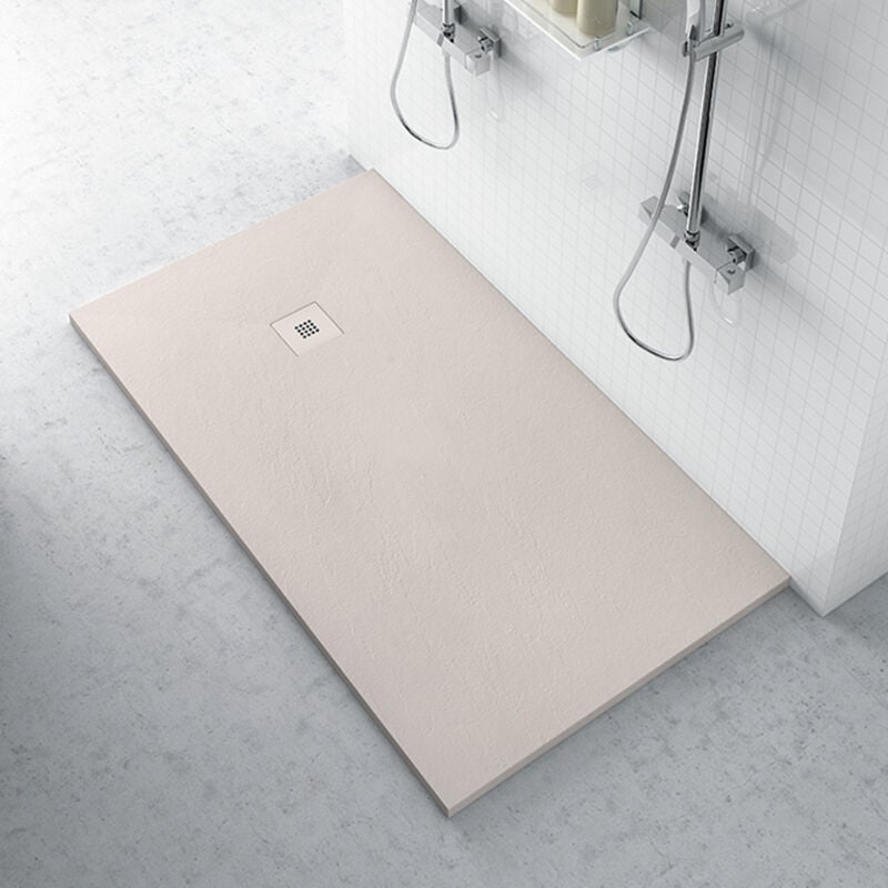 Ferrari Srl - Receveur de douche plan minéral zéro 1000x2000 corde en plan minéral avec caillebotis assorti